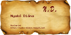 Nyakó Diána névjegykártya